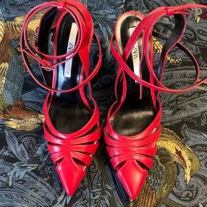 Zara Red Strappy Heels